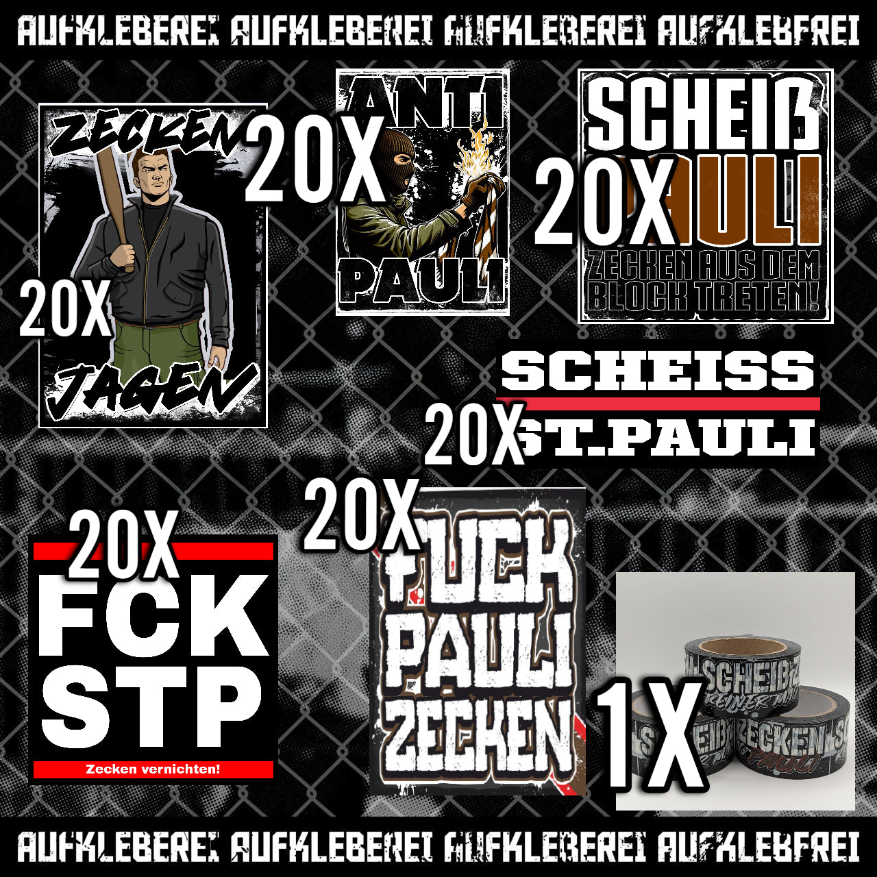 Anti Pauli - Gib mir alles Aufkleber Paket