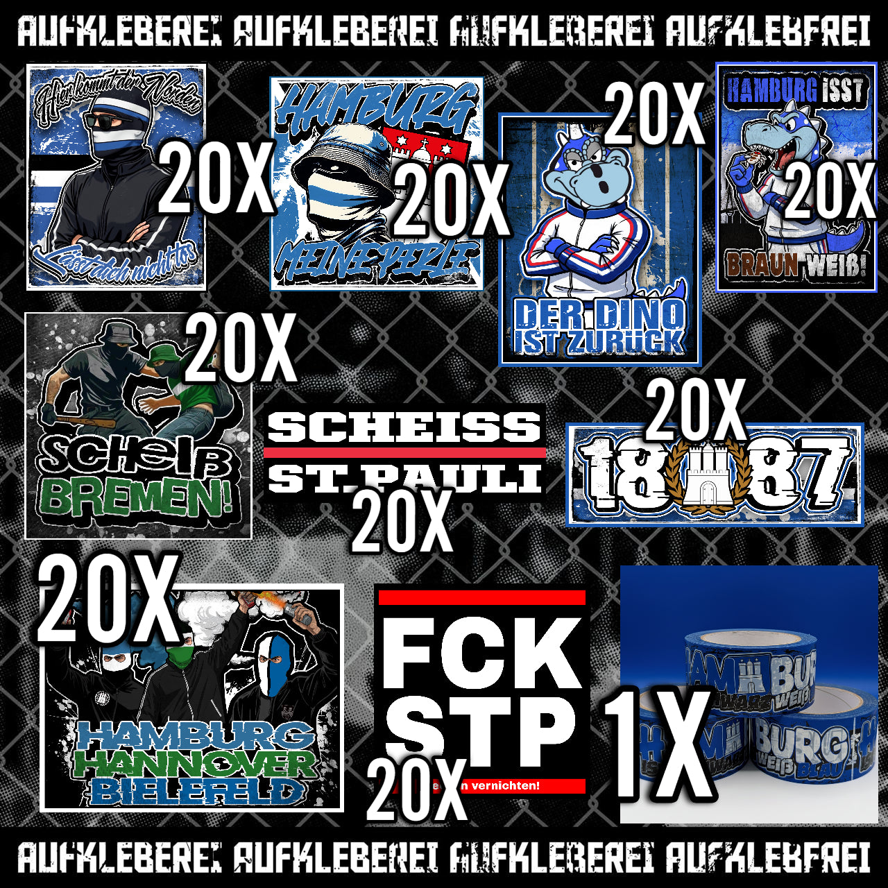 Hamburg - Gib mir alles Aufkleber Paket