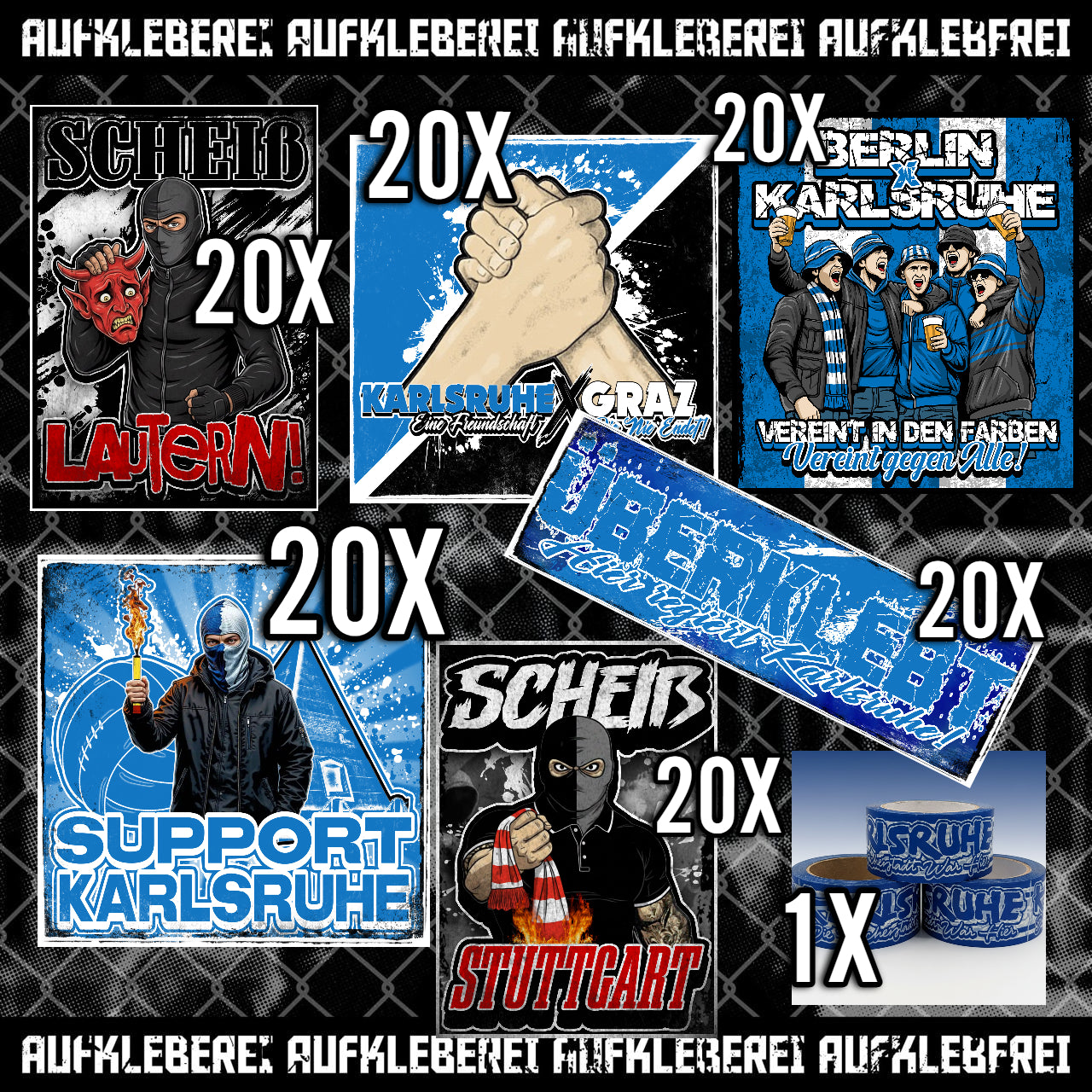 Karlsruhe - Gib mir alles Aufkleber Paket