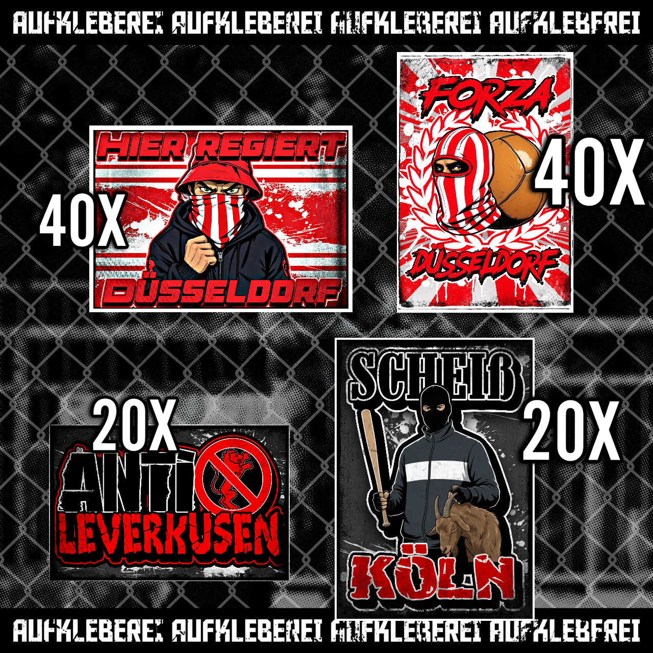 Düsseldorf - Gib mir alles Aufkleber Paket