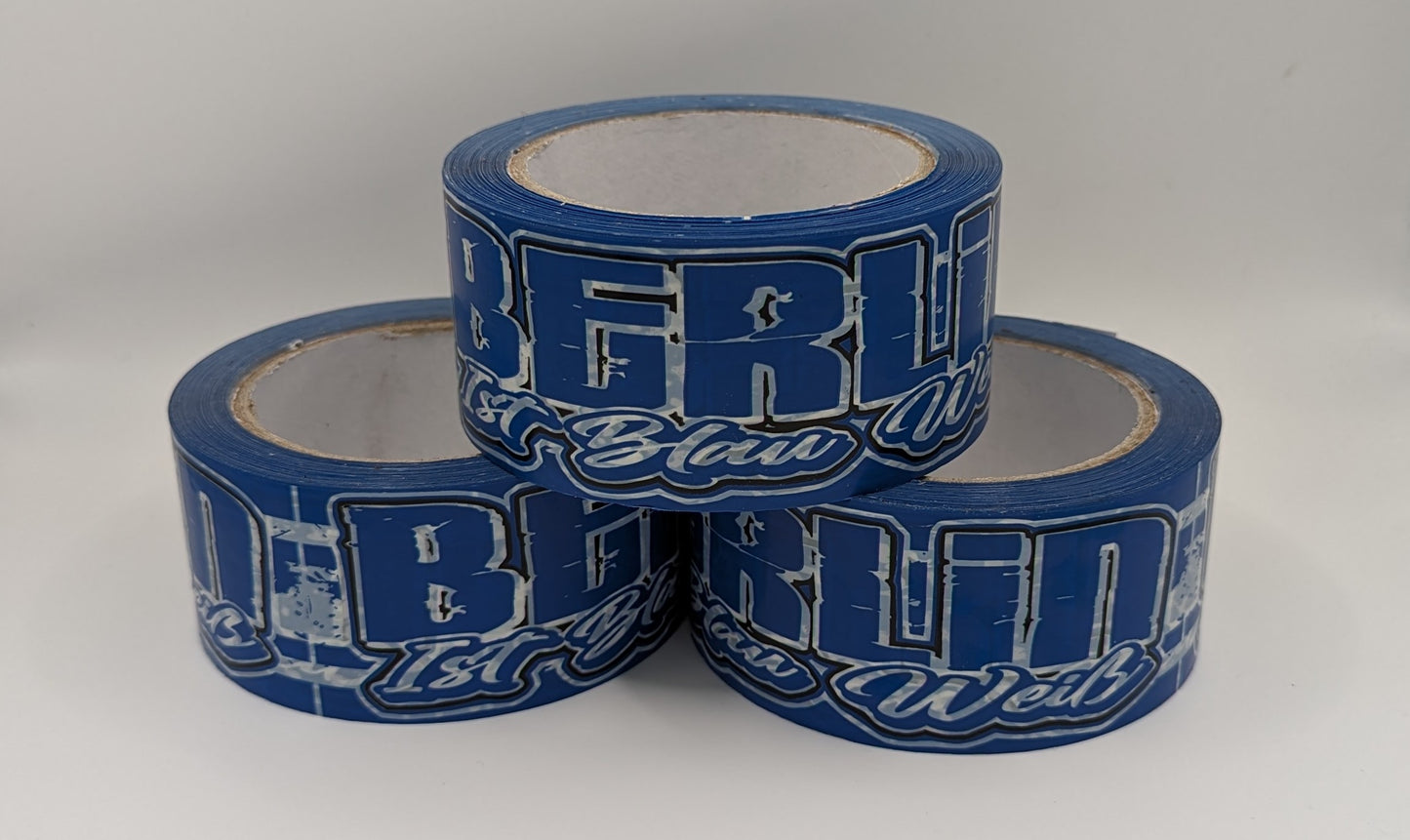 Kleberolle Berlin ist blau weiß leise abrollend