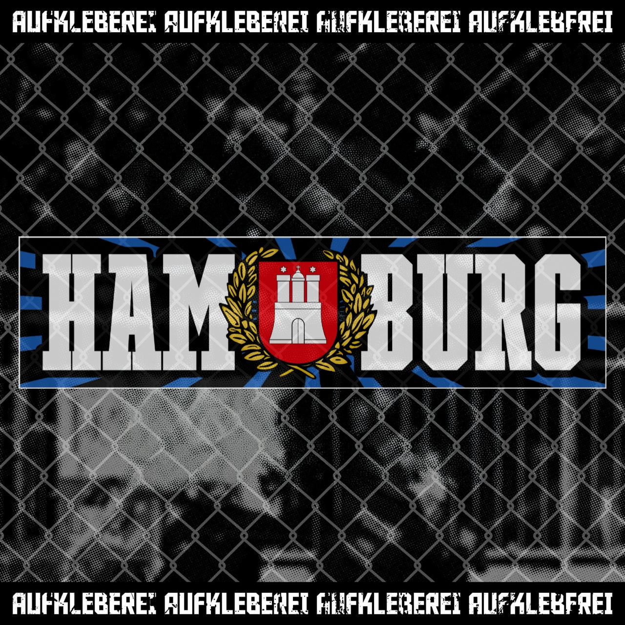 Sticker "Hamburg Schwarz Weiß Blau"