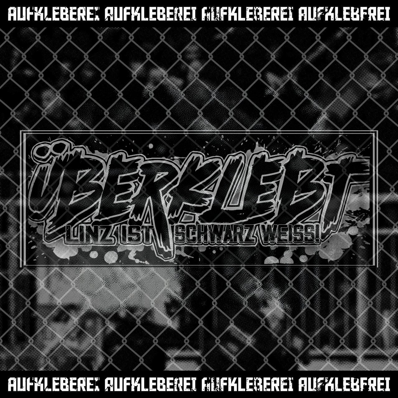 Sticker "Überklebt, Linz ist schwarz weiss" aus Österreich