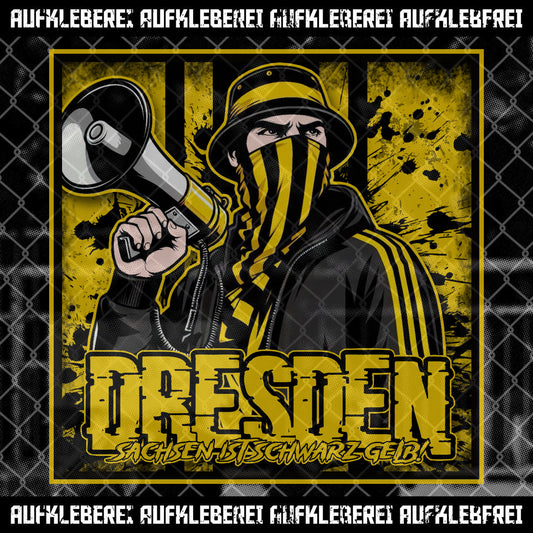 Sticker "Dresden, Sachsen ist Schwarz Gelb"