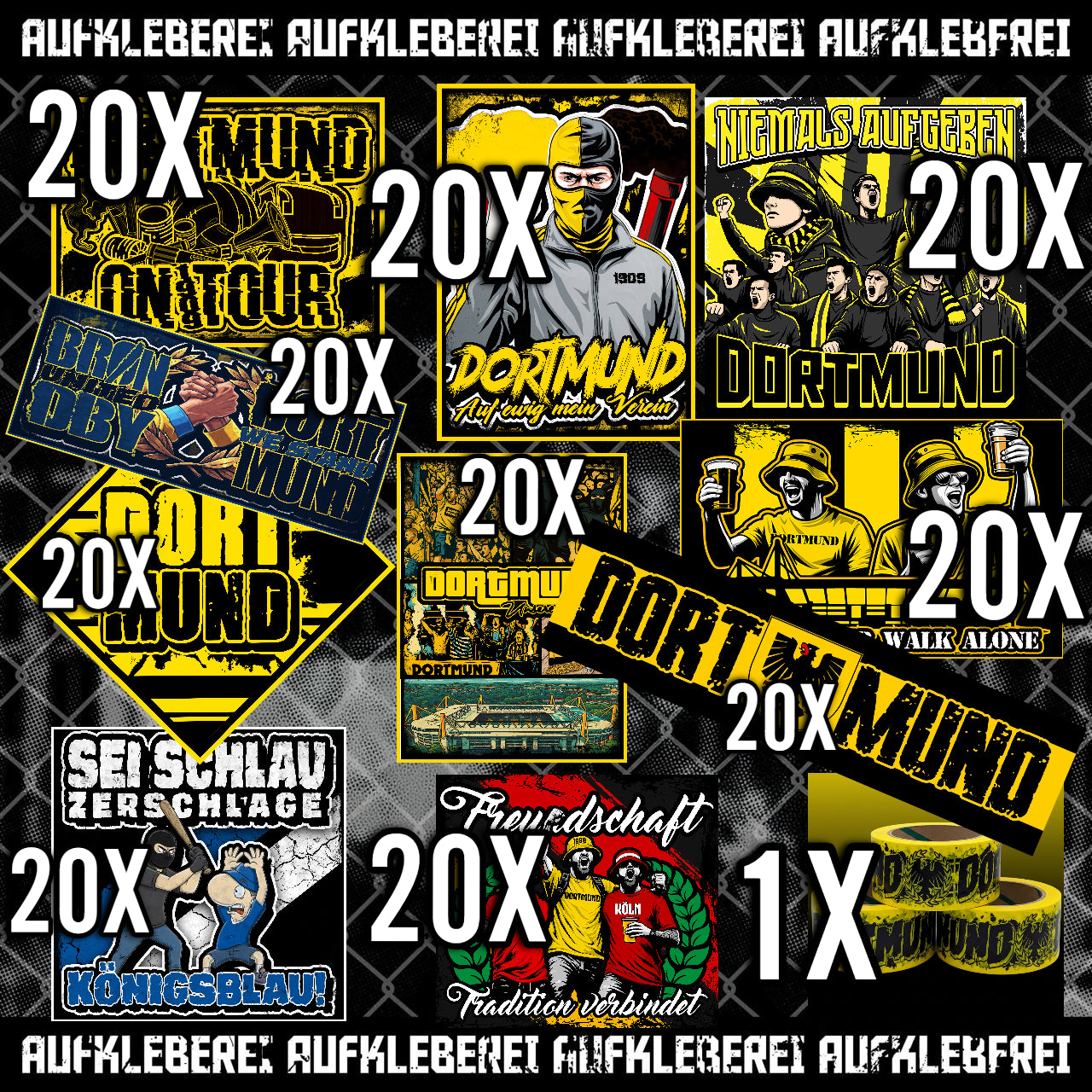 Dortmund - Gib mir alles Aufkleber Paket