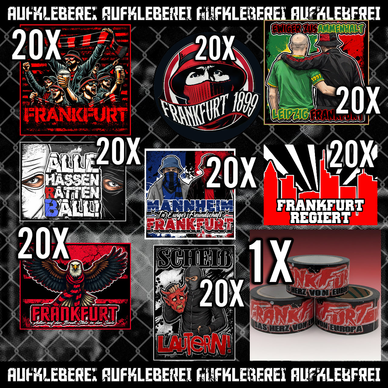 Frankfurt - Gib mir alles Aufkleber Paket