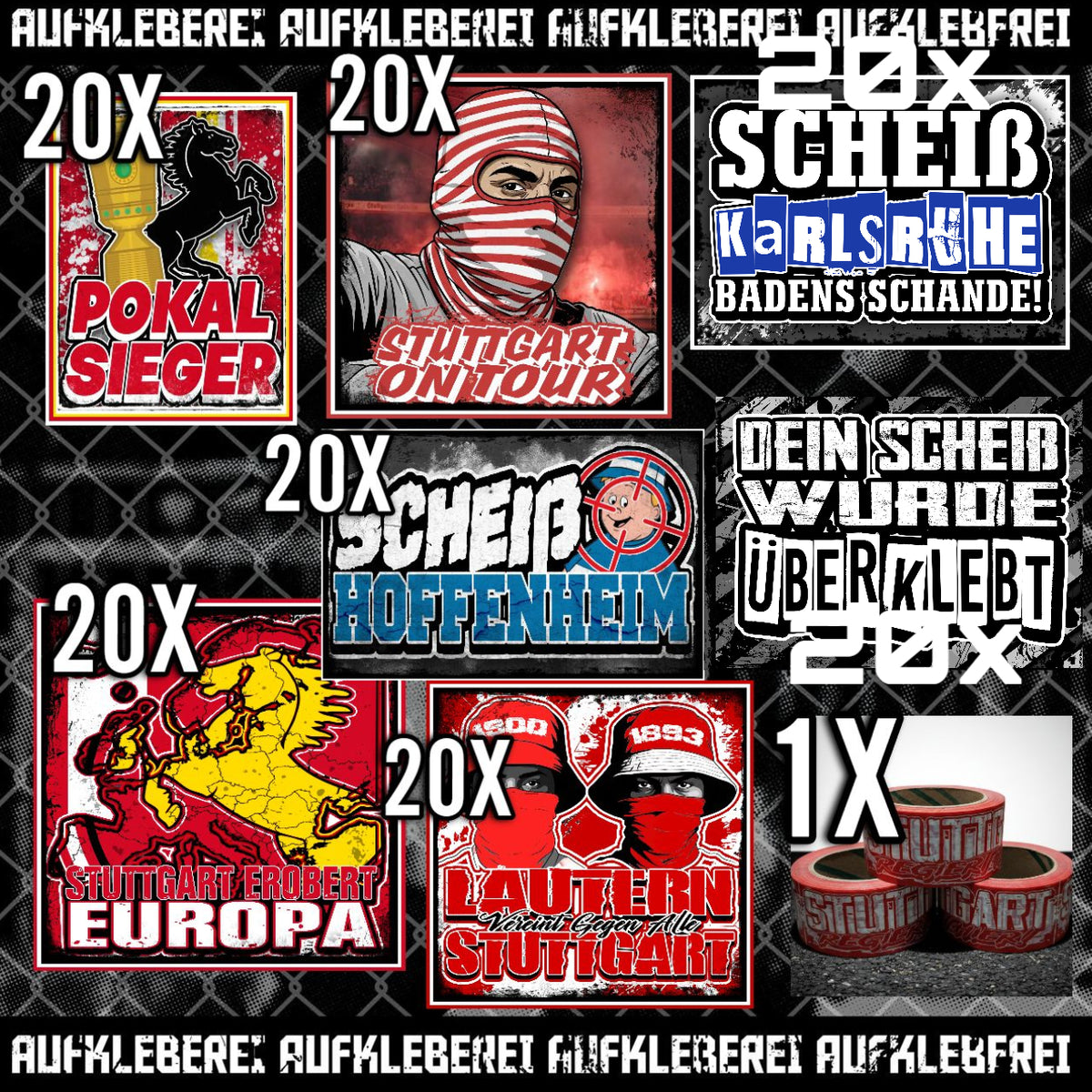 Stuttgart - gib mir alles Aufkleber Paket