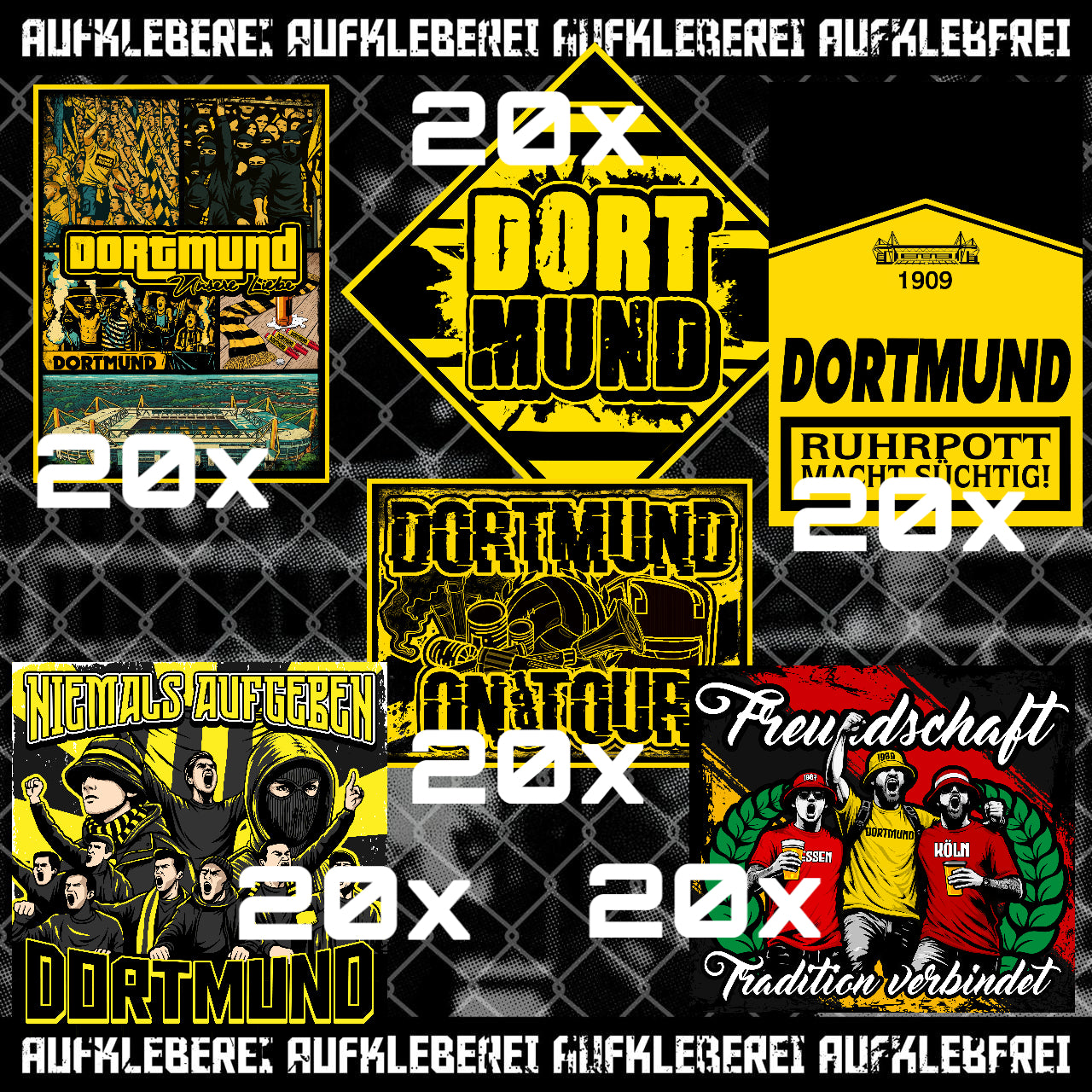 19,99 € Dortmund Aufkleber Sparset  – Schwarzgelbe Fan-Sticker
