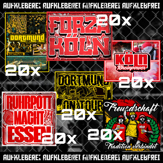 19,99 € Fanfreundschaft Sparset Essen, Dortmund & Köln – Fußball Aufkleber
