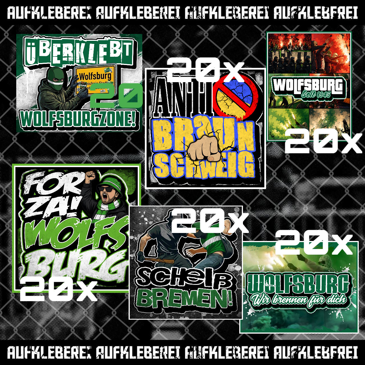 19,99 € Wolfsburg Aufkleber Sparset