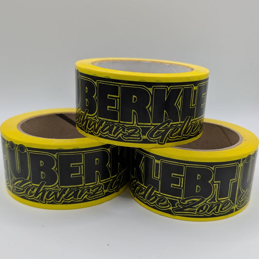 Kleberolle Überklebt Schwarz Gelbe Zone leise abrollend